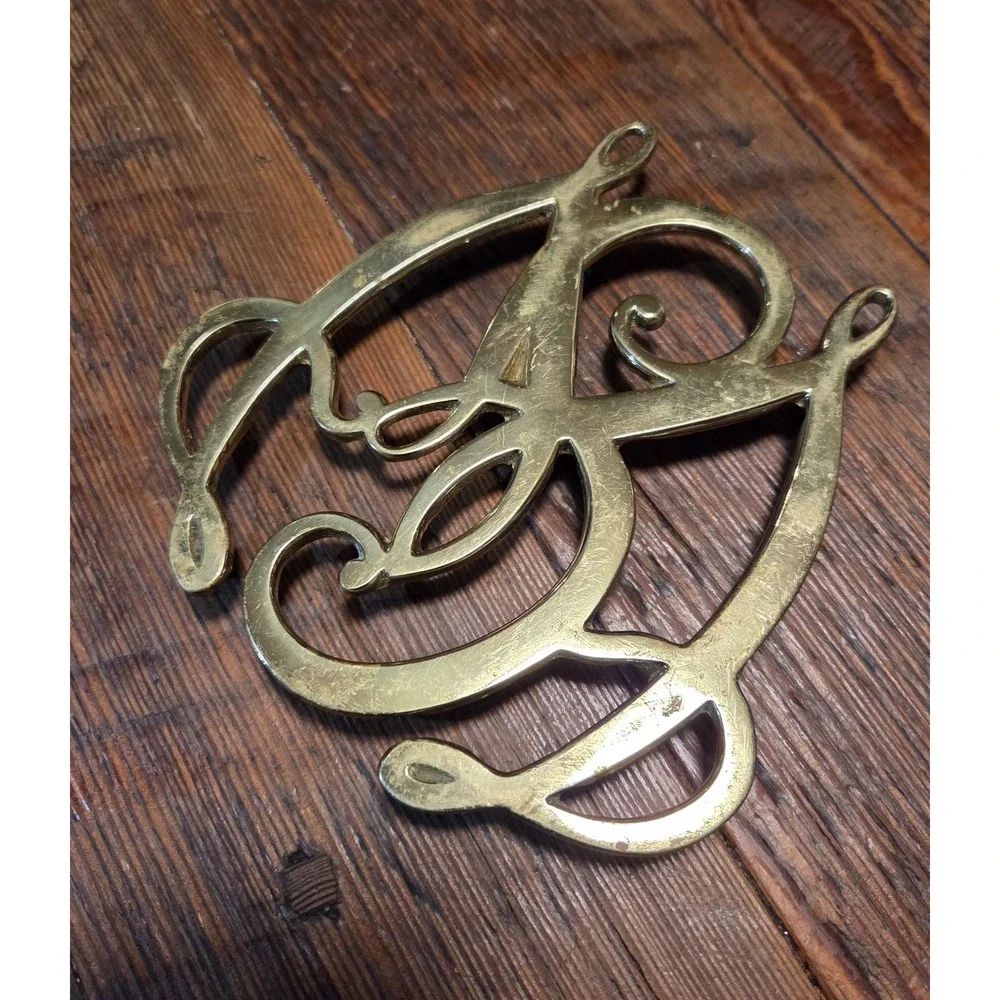 Vintage 1976 Virginia Metalcraft Brass Trivet‎ - Geo. Washington Cypher